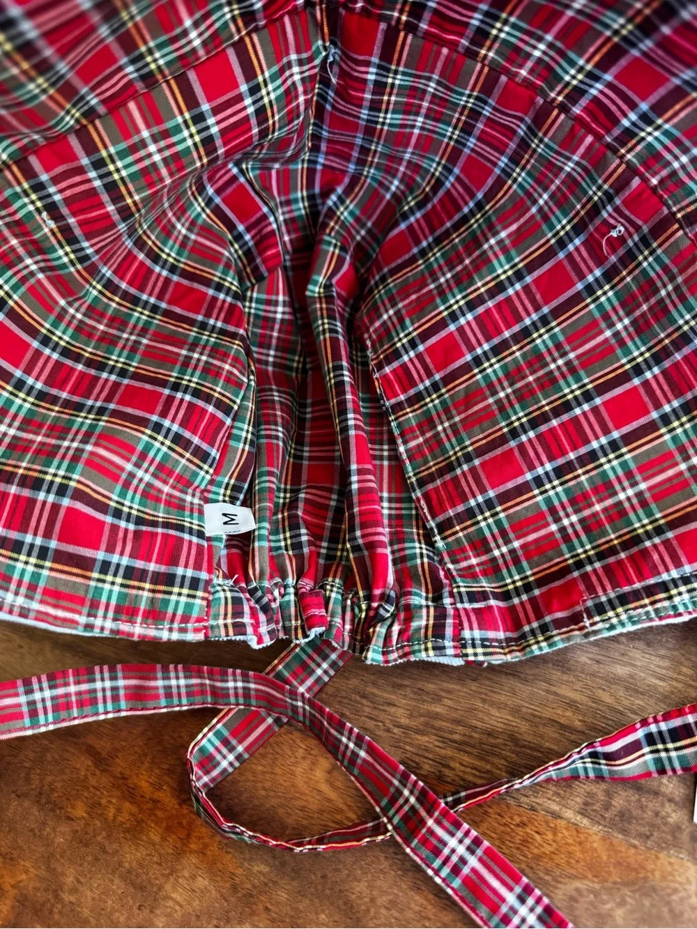 The Beaufort Bonnet Company Light Blue Bonnet with Red Plaid Trim